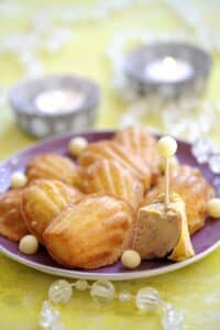 recette de mini madeleines au foie gras et perles de pommes