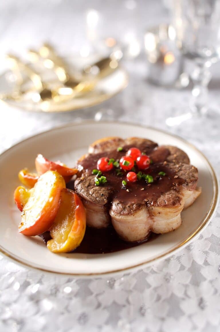 recette de chevreuil aux pommes et jus de groseilles