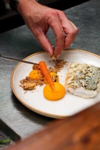 bar aux carottes, moules et végétaux