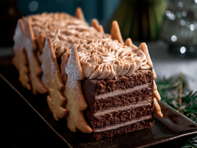 recette de bûche au chocolat et praliné