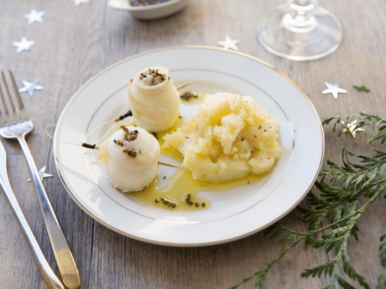 Recette de roulés de sole au poivre, purée de céleri à l’huile de truffe