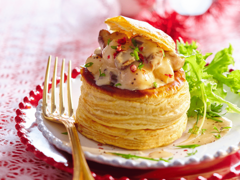 vol-au-vent de noël aux saint-jacques et câpres