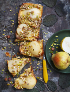 Tarte aux poires façon pain perdu.